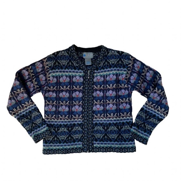 Squaw Valley 80's Vintage Wool Ski Sweater Front Zip Ladies' Medium - Picture 5 of 11